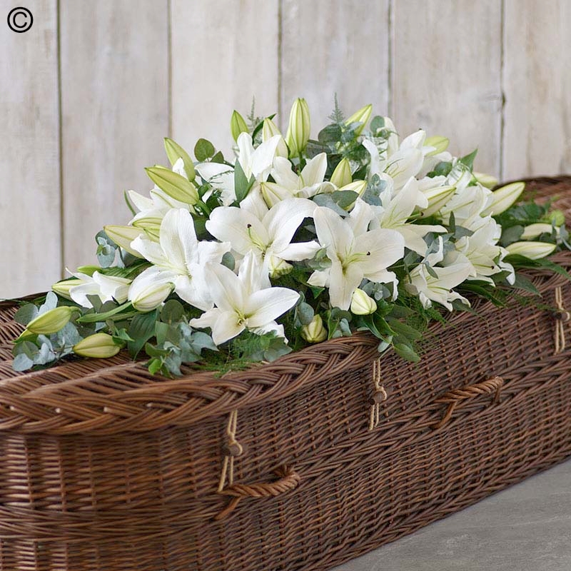 Lily Casket Spray White